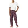 imageAmazon Essentials Mens StraightFit Woven Pajama Pant with PocketsBurgundy Puffin