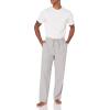 imageAmazon Essentials Mens StraightFit Woven Pajama Pant with PocketsGrey Plaid