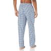 imageAmazon Essentials Mens StraightFit Woven Pajama Pant with PocketsLight Blue White Plaid
