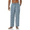 imageAmazon Essentials Mens StraightFit Woven Pajama Pant with PocketsNavy White Palm Leaf