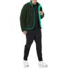 imageAmazon Essentials Mens Teddy Fleece FullZip Mock Neck Jacket with Chest PocketsDark Green