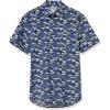 imageAmazon Essentials SlimFit Mens Short Sleeve Button Down ShirtBlue Fish