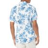 imageAmazon Essentials SlimFit Mens Short Sleeve Button Down ShirtBlue Floral Print