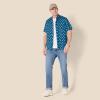 imageAmazon Essentials SlimFit Mens Short Sleeve Button Down ShirtClassic Blue Birds