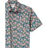 imageAmazon Essentials SlimFit Mens Short Sleeve Button Down ShirtDark Blue Pale Peach Pineapple