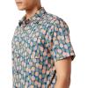 imageAmazon Essentials SlimFit Mens Short Sleeve Button Down ShirtDark Blue Pale Peach Pineapple