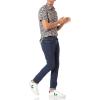 imageAmazon Essentials SlimFit Mens Short Sleeve Button Down ShirtDark Blue Pale Peach Pineapple