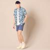 imageAmazon Essentials SlimFit Mens Short Sleeve Button Down ShirtNavy Palm Leaf