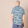 imageAmazon Essentials SlimFit Mens Short Sleeve Button Down ShirtNavy Palm Leaf