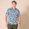 imageAmazon Essentials SlimFit Mens Short Sleeve Button Down ShirtNavy Palm Leaf