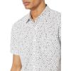 imageAmazon Essentials SlimFit Mens Short Sleeve Button Down ShirtNavy White Geo Print