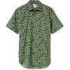 imageAmazon Essentials SlimFit Mens Short Sleeve Button Down ShirtOlive Hibiscus Flower