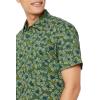 imageAmazon Essentials SlimFit Mens Short Sleeve Button Down ShirtOlive Hibiscus Flower