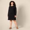 imageAmazon Essentials Womens Crewneck LongSleeve Fleece AboveTheKnee DressBlack