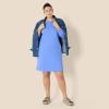imageAmazon Essentials Womens Crewneck LongSleeve Fleece AboveTheKnee DressBlue Heather