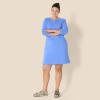 imageAmazon Essentials Womens Crewneck LongSleeve Fleece AboveTheKnee DressBlue Heather