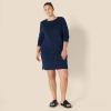 imageAmazon Essentials Womens Crewneck LongSleeve Fleece AboveTheKnee DressNavy