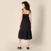 imageAmazon Essentials Womens Fit and Flare Cotton Sateen Empire Waist Midi Ruffle DressBlack