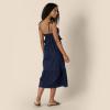 imageAmazon Essentials Womens Fit and Flare Cotton Sateen Empire Waist Midi Ruffle DressNavy