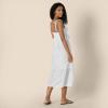 imageAmazon Essentials Womens Fit and Flare Cotton Sateen Empire Waist Midi Ruffle DressWhite