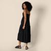 imageAmazon Essentials Womens Fit and Flare Empire Waisted Cotton Sateen Tiered Maxi DressBlack