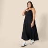 imageAmazon Essentials Womens Fit and Flare Empire Waisted Cotton Sateen Tiered Maxi DressBlack