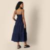imageAmazon Essentials Womens Fit and Flare Empire Waisted Cotton Sateen Tiered Maxi DressNavy