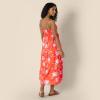 imageAmazon Essentials Womens Fit and Flare Empire Waisted Cotton Sateen Tiered Maxi DressOrange Pastel Lilac Roses Big