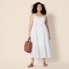 imageAmazon Essentials Womens Fit and Flare Empire Waisted Cotton Sateen Tiered Maxi DressWhite