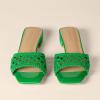 imageAmazon Essentials Womens Mini Heel Mule SandalsGreen Cane Weave