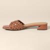 imageAmazon Essentials Womens Mini Heel Mule SandalsTan Cane Weave