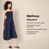 imageAmazon Essentials Womens RegularFit Cotton Sateen Smocked Bodice Midi DressWhite