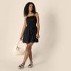 imageAmazon Essentials Womens RegularFit Cotton Sateen Smocked Bodice Short DressBlack