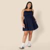 imageAmazon Essentials Womens RegularFit Cotton Sateen Smocked Bodice Short DressNavy