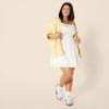 imageAmazon Essentials Womens RegularFit Cotton Sateen Smocked Bodice Short DressWhite