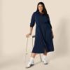 imageAmazon Essentials Womens RegularFit Matte Jersey Midi Length DressNavy