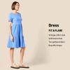 imageAmazon Essentials Womens ShortSleeve Crewneck Tiered DressDark Camel Leopard