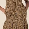 imageAmazon Essentials Womens ShortSleeve Crewneck Tiered DressDark Camel Leopard