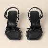 imageAmazon Essentials Womens Strappy Block Heel SandalsBlack Faux Leather