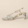 imageAmazon Essentials Womens Strappy Block Heel SandalsGrey Faux Snakeskin