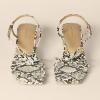 imageAmazon Essentials Womens Strappy Block Heel SandalsGrey Faux Snakeskin