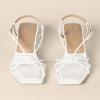 imageAmazon Essentials Womens Strappy Block Heel SandalsWhite Faux Leather