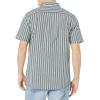 imageAmazon Essentials mens Shortsleeve Regularfit Stretch Poplin ShirtCharcoal Heather Sage Green Double Stripe