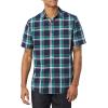 imageAmazon Essentials mens Shortsleeve Regularfit Stretch Poplin ShirtGreen Navy Medium Plaid