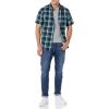 imageAmazon Essentials mens Shortsleeve Regularfit Stretch Poplin ShirtGreen Navy Medium Plaid