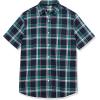 imageAmazon Essentials mens Shortsleeve Regularfit Stretch Poplin ShirtGreen Navy Medium Plaid