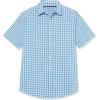 imageAmazon Essentials mens Shortsleeve Regularfit Stretch Poplin ShirtLight Blue White Gingham