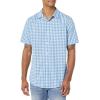 imageAmazon Essentials mens Shortsleeve Regularfit Stretch Poplin ShirtLight Blue White Gingham