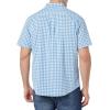 imageAmazon Essentials mens Shortsleeve Regularfit Stretch Poplin ShirtLight Blue White Gingham