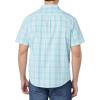 imageAmazon Essentials mens Shortsleeve Regularfit Stretch Poplin ShirtLight Blue White Medium Plaid